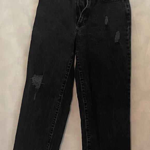 Black Denim Mom Jeans | High Waist - Picture 2 of 9